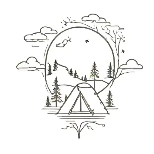camping tattoo design idea