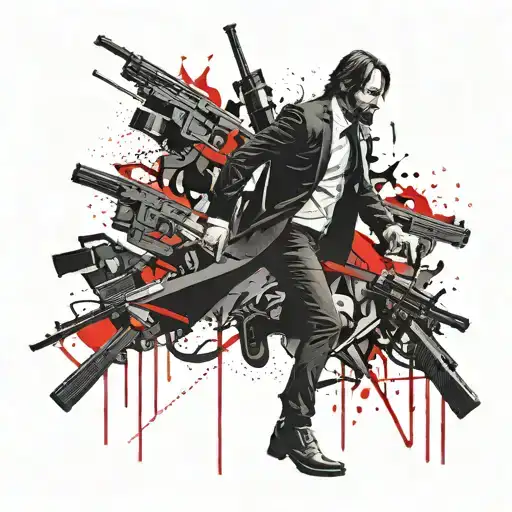john wick in combat tattoo design idea