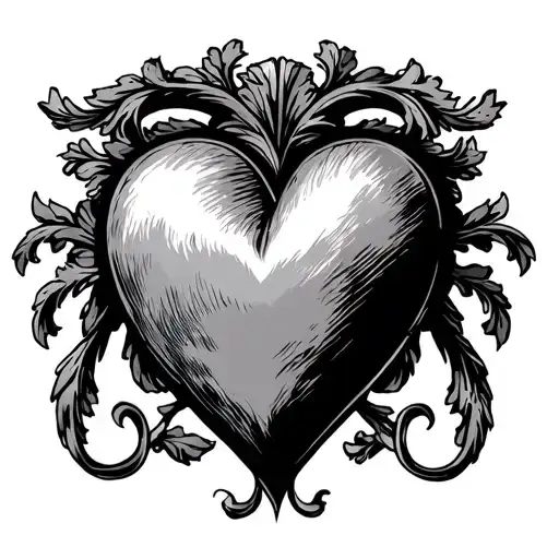 Heraldic Vendée Heart tattoo design idea