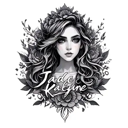 I want the name Jade Kaelyne with a unique design encorperated with the name tattoo design idea