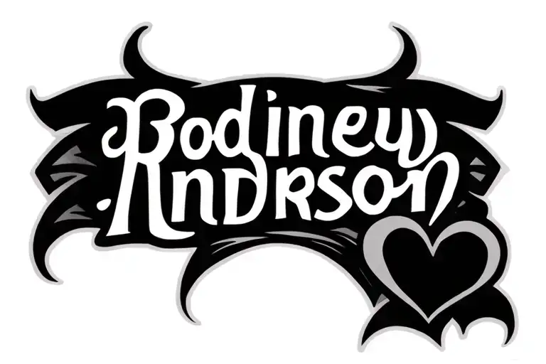 "Rodney Anderson " infinite and heart tattoo design idea