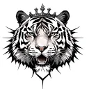 Tiger with broken crown tattoo design idea