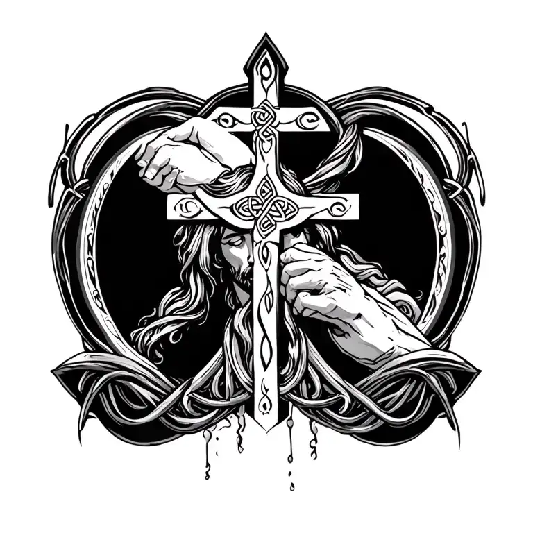 cross, Jesus, Celtic tattoo design idea