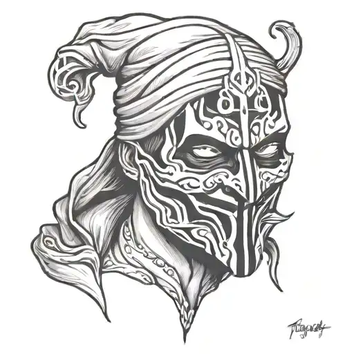 ROHIT JAYSWAL in ghostface mask tattoo design idea