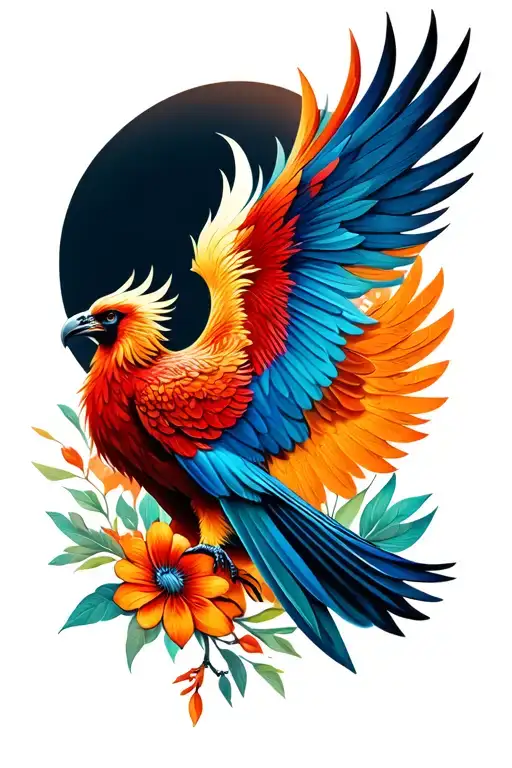 animal or floral to match phoenix bird tattoo design idea