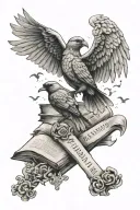 heaven and Bible verses and birds and faith love tattoo design idea