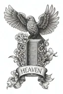 heaven and Bible verses and birds and faith love tattoo design idea