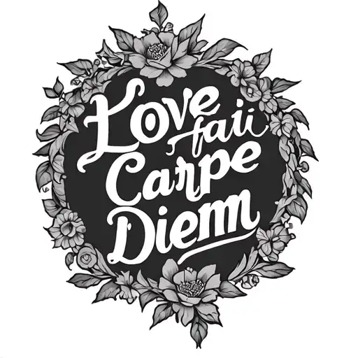 Love fati carpe diem tattoo design idea