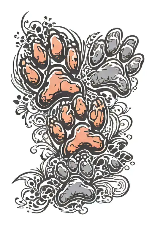 dog paw prints tattoo design idea