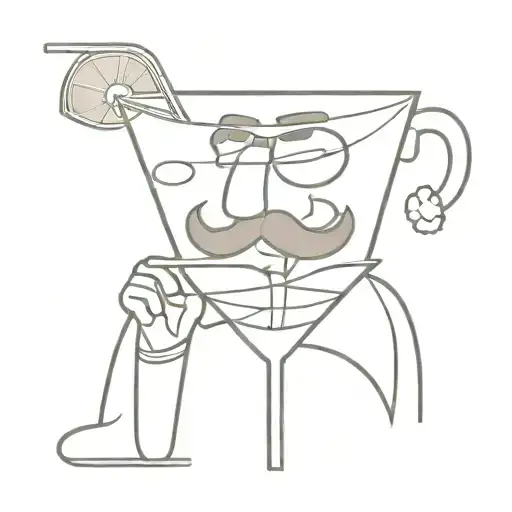 luigi drinking a martini tattoo design idea