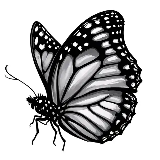 semicolon butterfly tattoo design idea