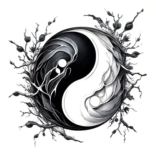Kintsugi yin yang tattoo design idea