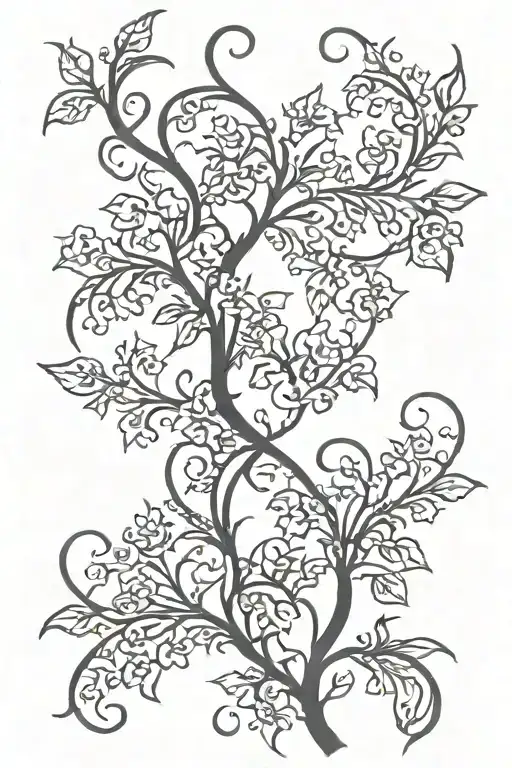 gothic vine thigh tattoo tattoo design idea