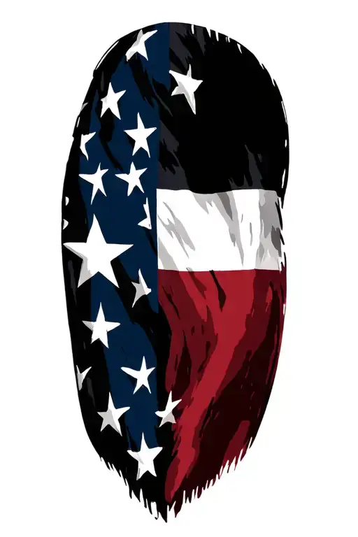 American and texas flag tattoo design idea