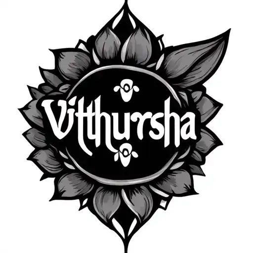 Vithursha name tattoo tamil tattoo design idea