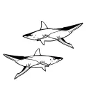 Two fox sharks tattoo design idea