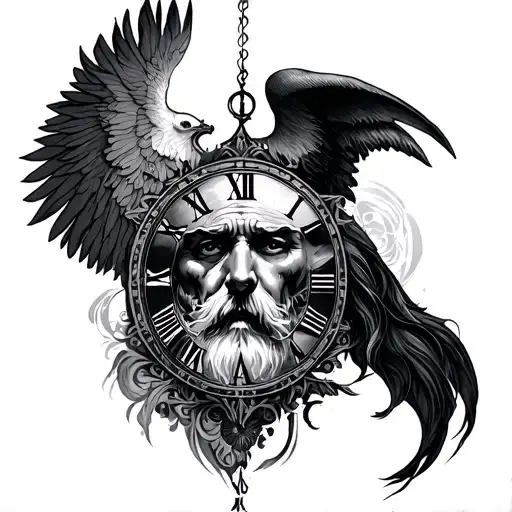 father of time tattoo design idea
