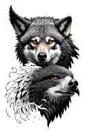 wolf, eagle, bear tattoo design idea