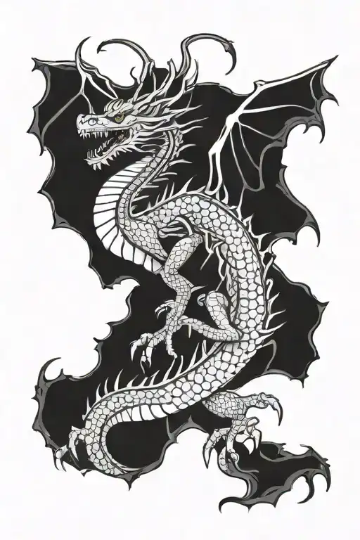 Fine Line Dragon tattoo design idea