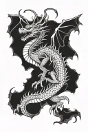 Fine Line Dragon tattoo design idea