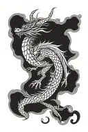 Fine Line Dragon tattoo design idea