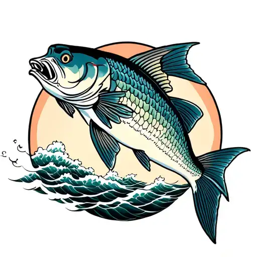 tarpon jumping tattoo design idea