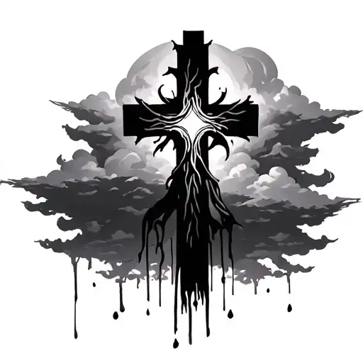 3 Crosses With Clouds tattoo design idea