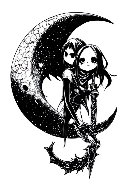 Soul Eater scythe moon anime Makka tattoo design idea