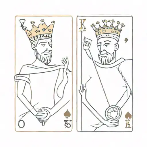 King and jack cards tattoo design idea
