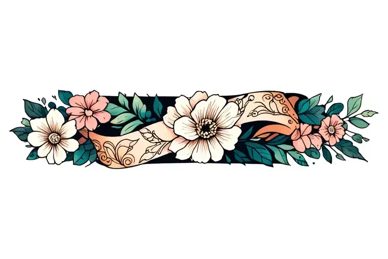 floral wrap my arm tattoo design idea