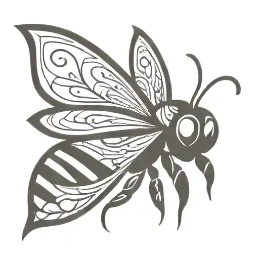 tribal design bumblebee tattoo design idea