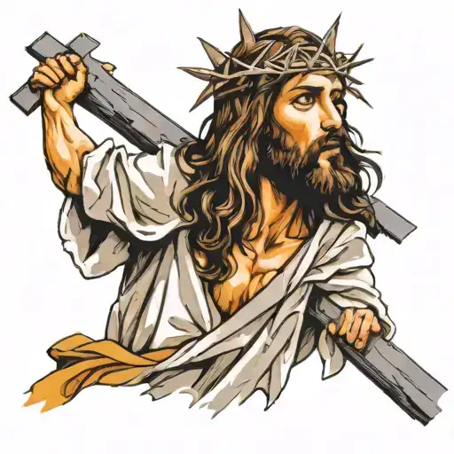 Jesus carrying the cross tattoo design idea