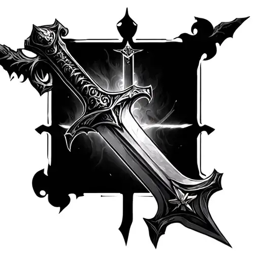 realism of monster reborn yu gi oh sword realism tattoo design idea