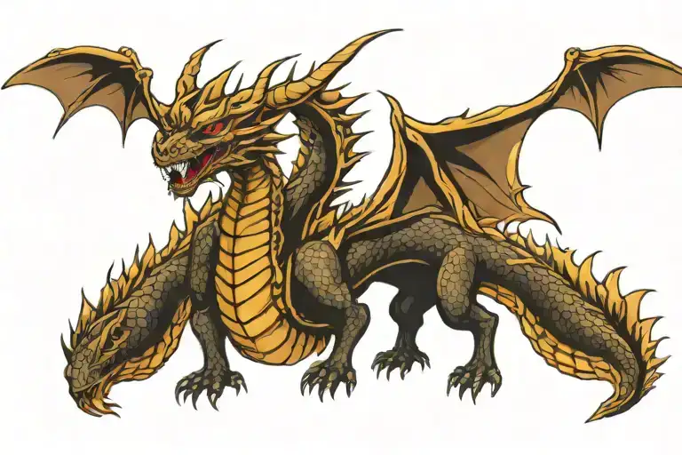 King Ghidorah tattoo design idea
