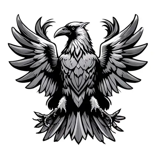 crow looking like imperial eagle emblem from wh40k for chest tattoo tattoo design idea
