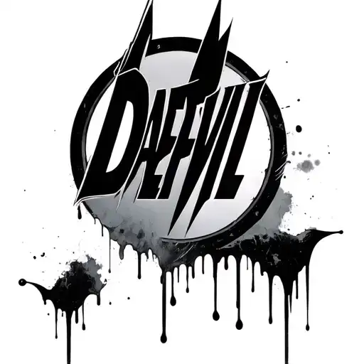 daredevil logo bleeding tattoo design idea