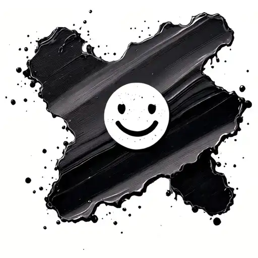 overlapping plaster with a small smiley face in the middle tattoo design idea