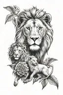 lion and lamb tattoo design idea