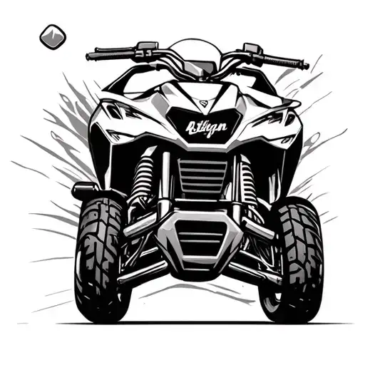 Line art off-road two wheeled motorcycle, simple outline, no shading. tattoo design idea