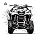 Line art off-road two wheeled motorcycle, simple outline, no shading. tattoo design idea