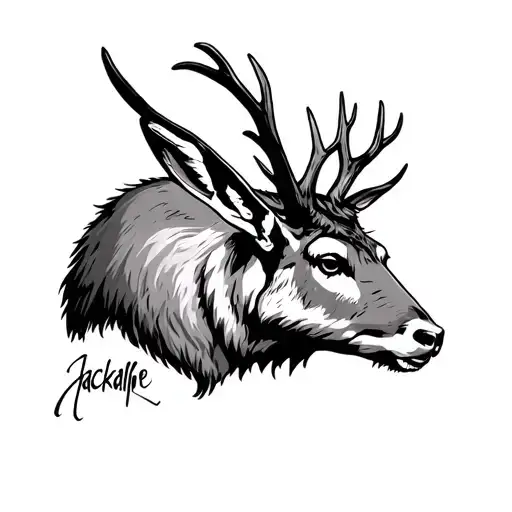 Jackalope tattoo design idea