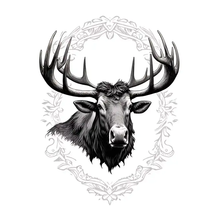 moose head tattoo design idea