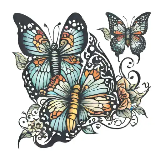 butterfly wings as lips  tattoo design idea
