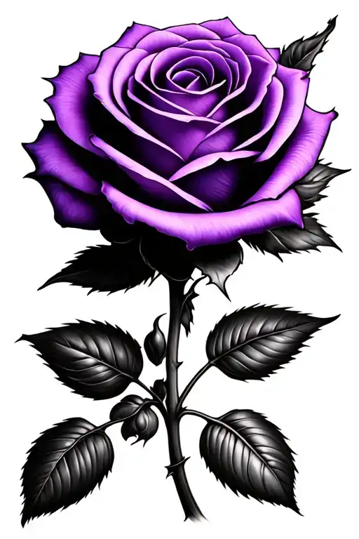 A single purple rose tattoo design idea