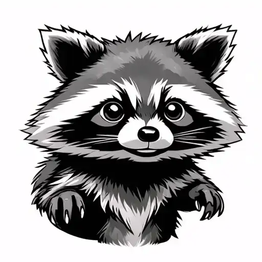 baby rocket raccoon tattoo design idea
