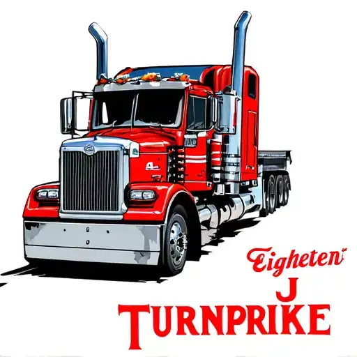 Turnpike J Eighteen wheeler semi truck tattoo design idea
