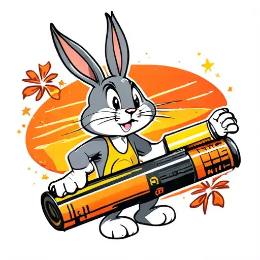 Bugs Bunny Battery Player tattoo design idea