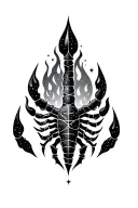 tattoo featuring elements like stars, water, fire, celestial scorpio,cancer, tattoo design idea