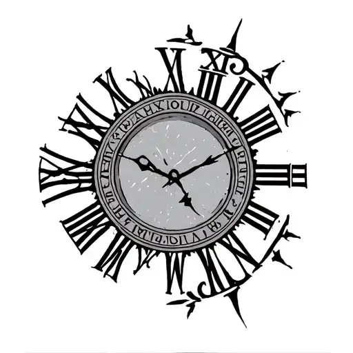 2003 Roman numerals surrounded tattoo design idea