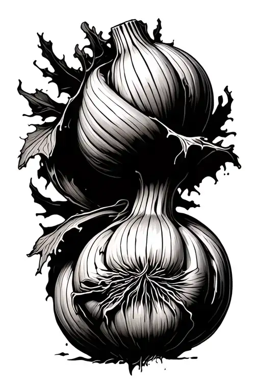 solar garlic starts to rot tattoo design idea